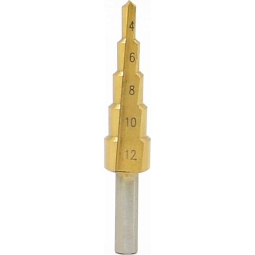 New HSS 5 Step Drill Bits 4mm-12mm Straight Flute Power Tools 1/4" Hex Shank Wholesale Price 5 Steps Metal Drilling Titanium