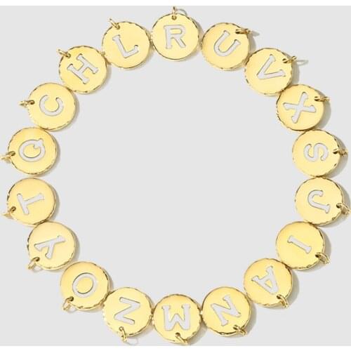 26 English Letters New Necklace for Women and Men 2021Hollow Out Lovely 316L Stainless Pendant wristband Trend Fashion