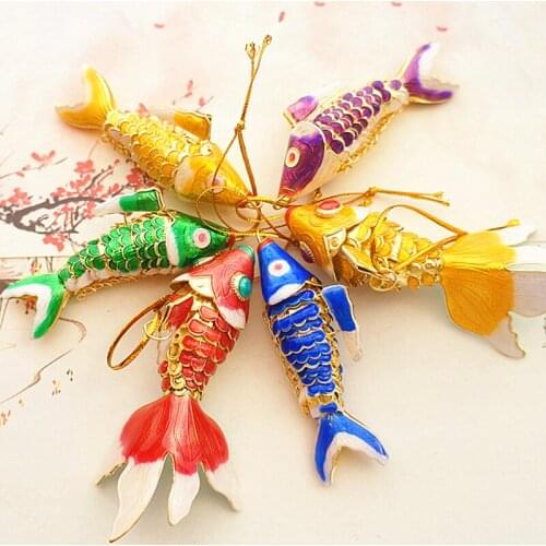 50pcs Lifelike Sway Koi Fish Charms Decor Christmas Tree Enamel Goldfish Pendants Wedding Party Gifts for Kids Adults with Box