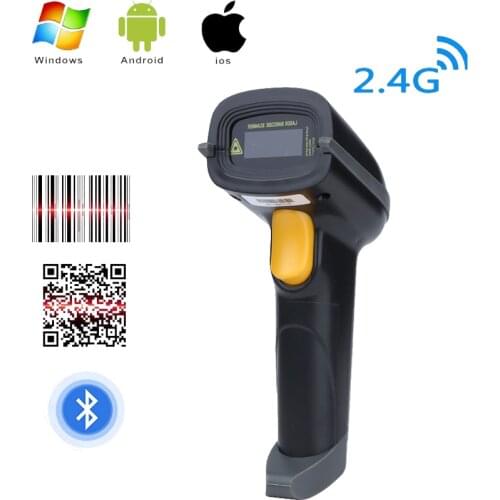 Portable 1D 2D Wireless Bluetooth Scanner Barcode QR Code Scanner Label Scanner For Supermarkets Express Delivery Store Library