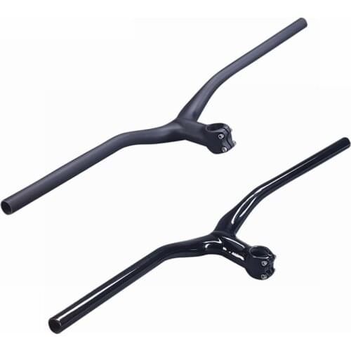 Ultralight Gloss/Matte Black Full Carbon Fiber Bicycle MTB Rise Integrated Handlebar With Stem Cycling Mountain Parts
