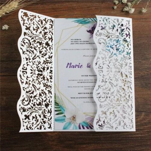 Romantic white lace invitation card customized insert belly wedding engagement business event party invite