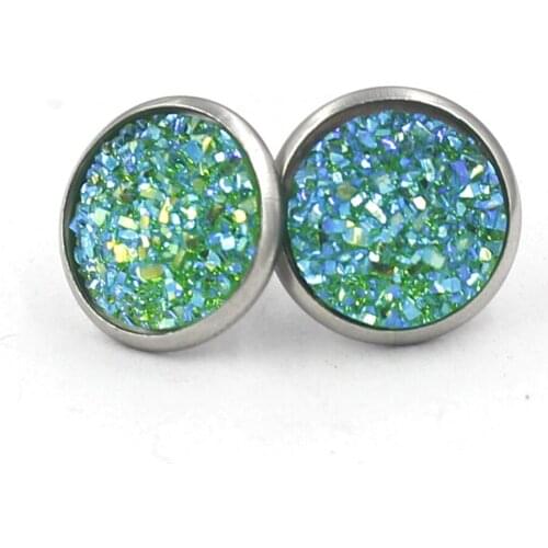 YJX030 Wholesale 12Pair Lot 12mm Delicate Mini Stud Earrings Chic Small Stainless Steel Statement Boutique Jewelry