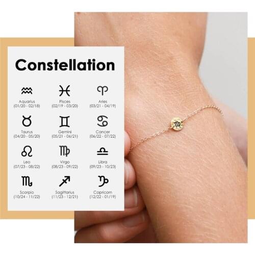 Visunion Personality Bracelet Stainless Steel Constellation Design Bracelet Simple Style for Women Party Anniversary Gift New