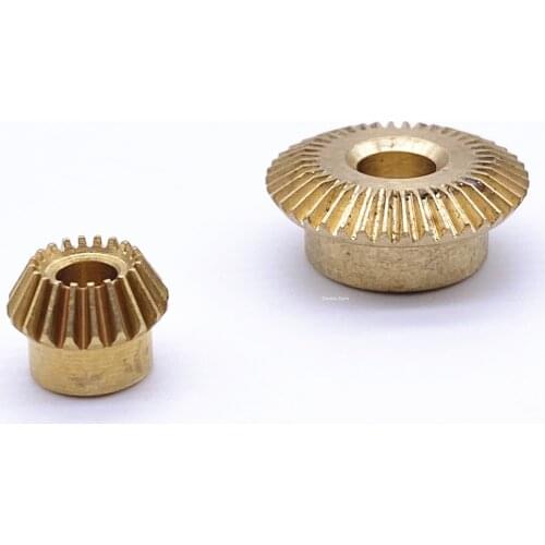 0.5M 20T 40T Reduction 90° bevel gear 1:2 Brass conical 3/4 gear 40T=6mm 20T=3mm 3.17mm 4mm