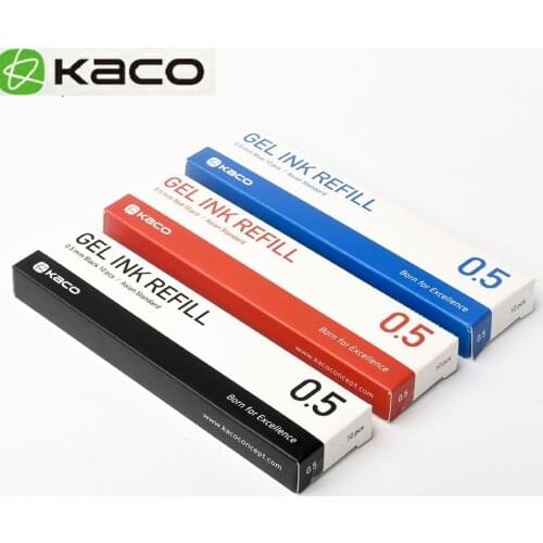 10pcs Blue/Black/Red/colorful ink For Xiaomi Pen KACO 0.5mm Signing PEN for School Office Smooth Writing Durable Signing Refill