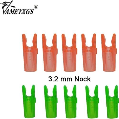 20/50/100/500pcs 14mm Archery 3.2mm Pin Nock For Insertion Diameter 3.2mm Orange/Green Replaceable Nocks Shooting Accessories