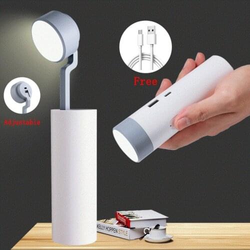 2021 Creative Mini Desk Lamps USB Rechargeable Flashlight LED Night Light Three Position Dimming Table Bedroom Lamp