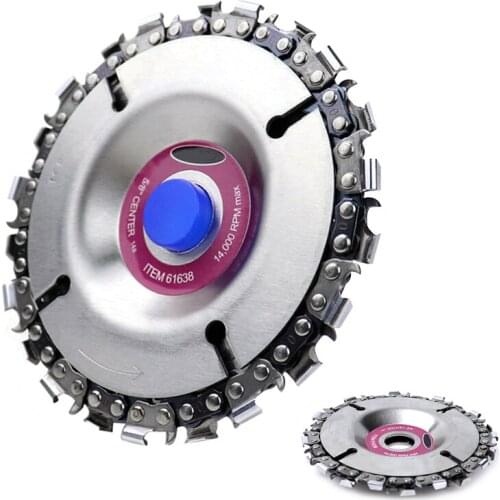 4''/100mm Woodworking Grinder Chain Disc Wood Carving Disc For Cutting Hardwood Plastic Angle Grinder Chainsaw Saw Blade