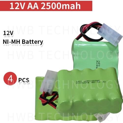 4 PCS/lot 12V AA 1800mAh ni-mh battery pack Rechargeable battery with plug free shipping