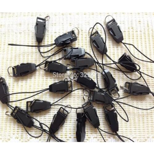 500pcs/lot Mobile Phone Strings Strap Lobster Clasp Black detachable loop Lanyard For USB Phone Cameral