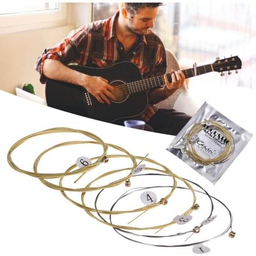 6pcs/set Universal Acoustic Guitar String Brass Hexagonal Steel Core Strings For Musical Instruments Guitars Strings Guitar Part