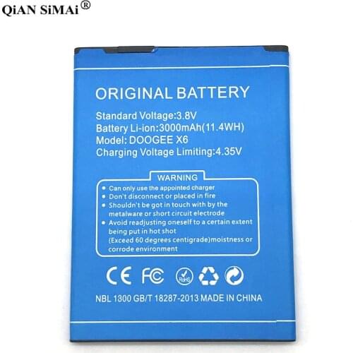 High Quality New X 6 Battery For DOOGEE X6 Battery 3000mAh Li-ion Replacement Backup Battery For Doogee X6 Pro X6Pro
