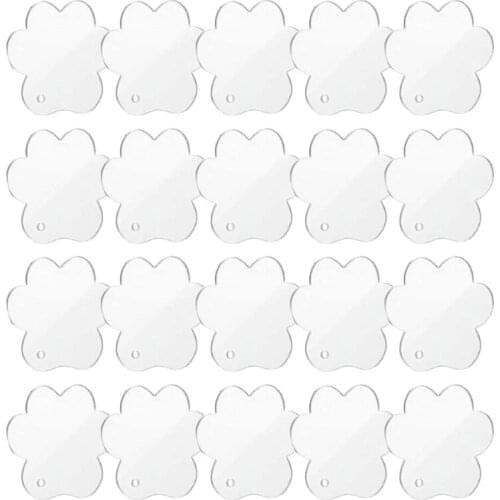 Acrylic Keychain Blanks Decoration Crafts Including 20 PCS Dog Paw-shaped Acrylic Blanks for DIY Keychain and Tags