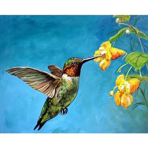 5D DIY Full Square Round Resin Diamond Painting "Hummingbird" Cross Stitch Embroidery Mosaic New Arrival Fall Decor