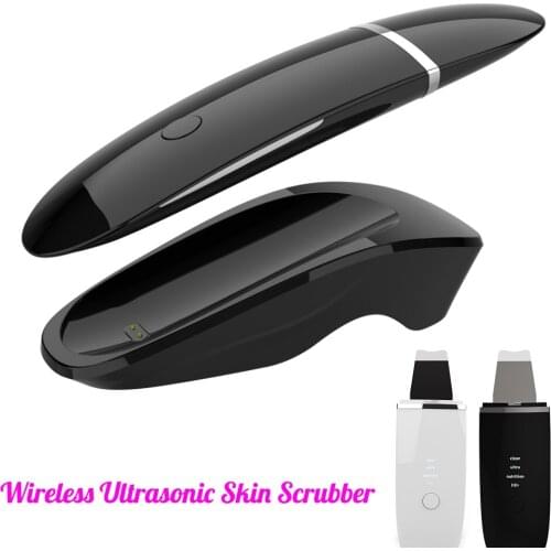 Wireless Charging Ultrasonic Skin Scrubber Deep Cleaning Machine Sonic Face Blackhead Removal Anti Wrinkles Spots Facial Lifting