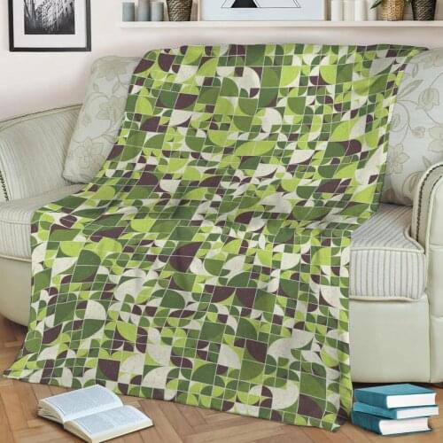 Abstract Geometric Pattern 3D Printed Velvet Plush Throw Fleece Blanket Bedspread Sherpa Blanket Home Decora
