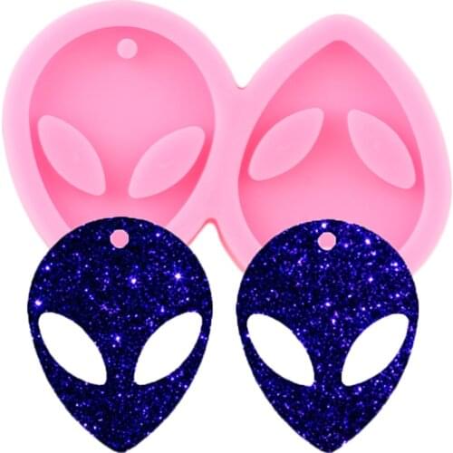 Shiny Mini Alien Earrings Mold DIY Water Drop Epoxy Resin Keychain Mould Silicone Molds Women Trinket Fashion Pendant Jewelry