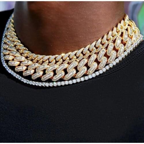 2021 Iced Out Bling Full 5A Cubic Zircon CZ Paved 18MM Maimi Cuban Link Chain heavy Necklace FOR Hip Hop Women Men Jewelry Gifts