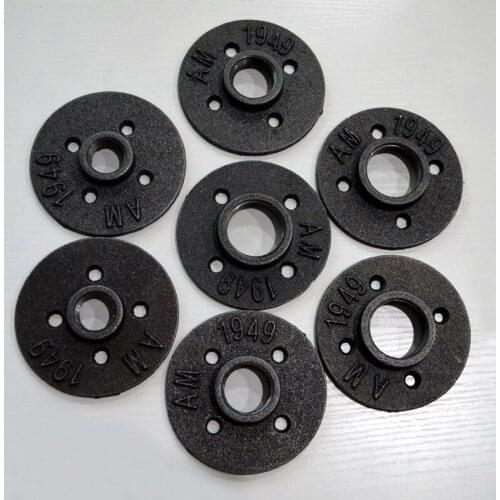 Cast iron pipe flange 12 pcs/lot DN15 /DN20 Iron Flange Seat Classic Casting Iron Flange For 1/2 :3/4 cast iron flanges