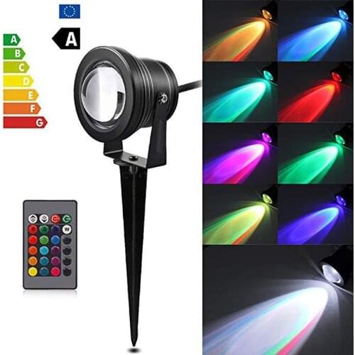 RGB 10W LED Landscape Lights Waterproof IP68 LED Garden Lighting Outdoor Lawn Lamp for Outdoor Yard with Plug Remote
