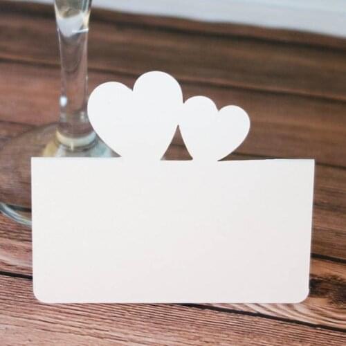 Double Heart wedding baby shower party table number Card birthday Seating escort marker choose colors