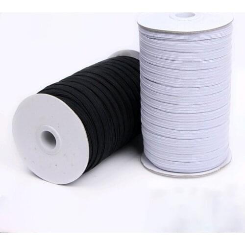 5 Yards White Black Elastic Bands 3mm 6mm High Elastic Flat Rubber Band Waist Band Sewing Stretch Rope DIY Garment Accessories
