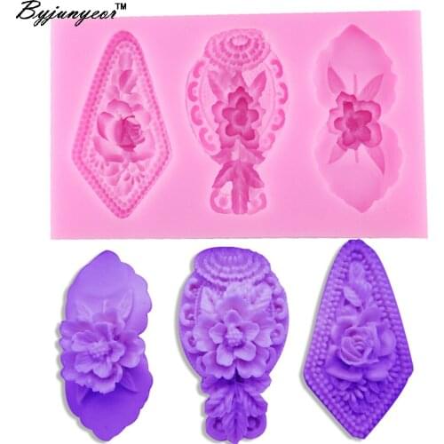 F1151 DIY Epoxy UV Resin Rose Flower Basket Fondant Cake Decorating Tools Vase Silicone Cake Mold Chocolate Candy Baking Mould