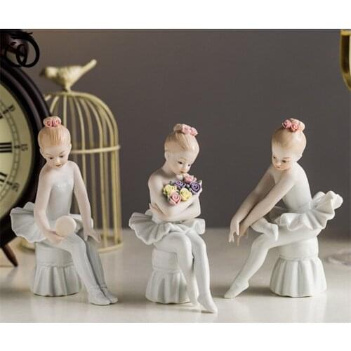 European Ballet Dancer Girls Art Sculpture Decoration Jane Figure Figurine Ceramics Craft Creativity Decor For Home Wedding Gift