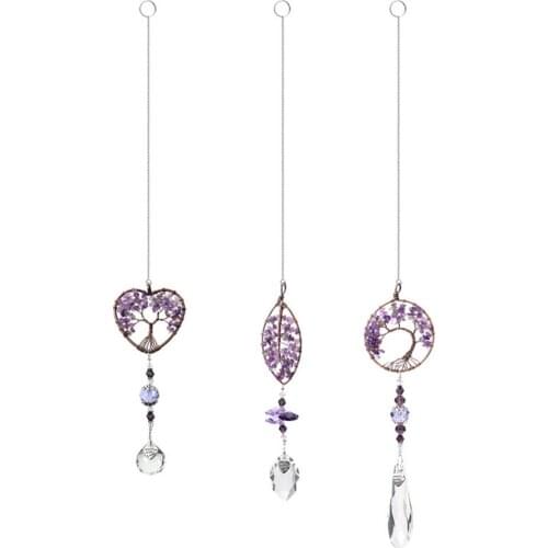 K9 Crystal Decorative Rainbow Pendant Rainbow Pendant Decorative Prism Garden Wind Chime Creative Heart Shape Home Pendant Decor