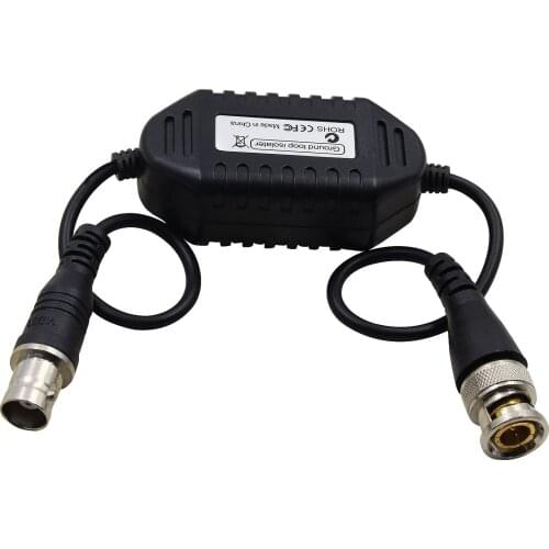 Coaxial Video Ground Loop Isolator Balun BNC Male to Female for WALI Amcrest Ring EZVIZ Zmodo ZOSI Blink Wanscam CCTV HD Camera