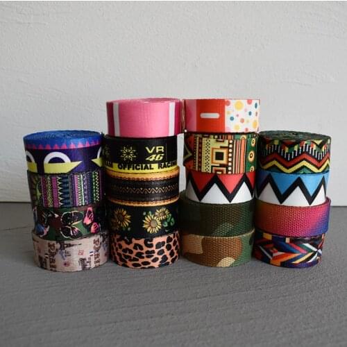 Retailing 1 Yard Width 25mm Webbing 19 Colors Printed Webbing Ribbon Luggage Belt Strap Rope Dog Pet Collar Leash Harness