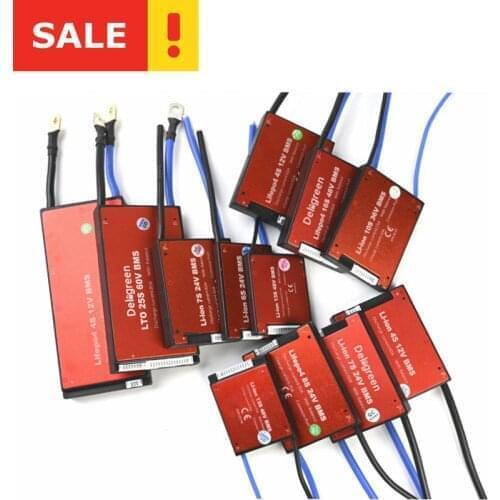 Deligreen Li-ion BMS 4S 6S 7S 12S 13S 14S 16S in stock for lithium battery pack 18650 DIY Kit on Scooter Ebike Motorcycle