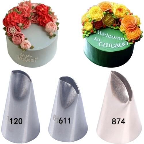 Cake Decorating Tips Set #120#611#874 Flower Rose Petal Icing Piping Nozzle Tips Pastry Nozzles Tips For Decorating Cake Cupcake