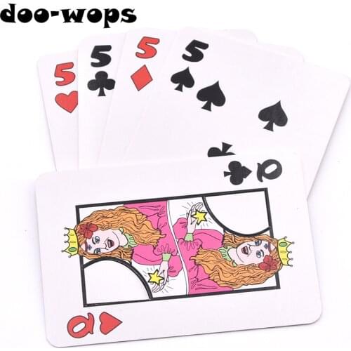 Q to 5 Card Set Magic Tricks Queen to 5 Playing Card Magia Appearing Card Close Up Gimmick Props Mentalism Comedy