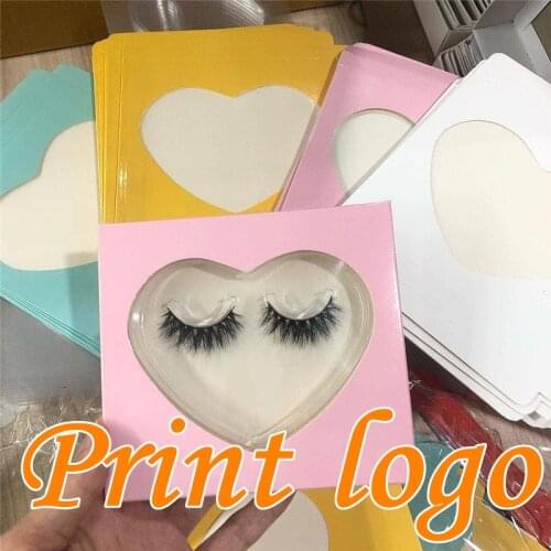 Newes 50/100pcs heart-shaped Paper Packing Box with tray for 25mm long EyeLash Wholesale Bulk Cheap Pretty Lash Storage Package