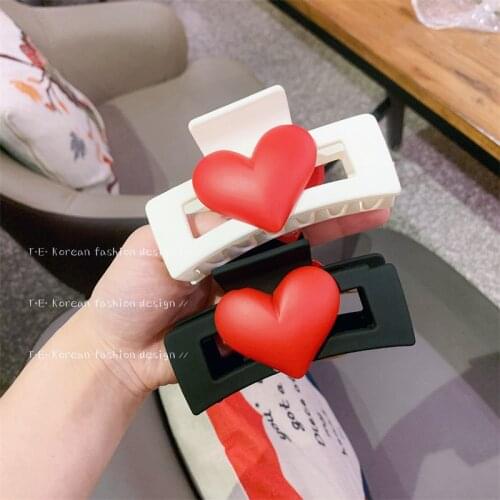 South Koreas new personality red love clip Mori female style ins womens Japanese and Korean hair clip hair accessories