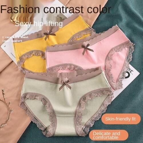 New Womens Underwear Sexy Lace Panties Plus Size Fashion Girls Briefs Middle Waist Seamless Underpants Female Lingerie