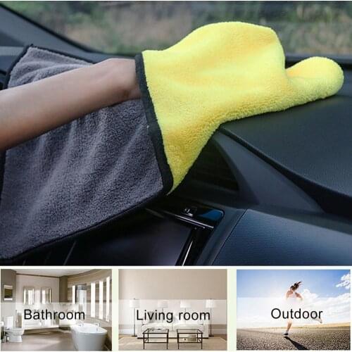 New Car Care Polishing Wash Towels Plush Microfiber Washing Drying Towel Strong Thick Plush Polyester Fiber Car Cleaning Cloth