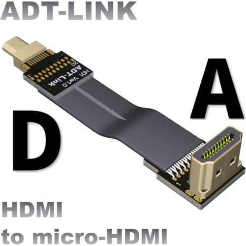 New FPV Standard HDMI-Compatible Extension Cable Mini-HDMI Micro-HDMI HDMI2.0b A Type To D Type Shielded FPC Flat Ribbon Cable