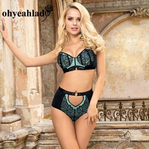 Ohyeahlady Sexy Panties And Bra Set Plus Size Lace Fitshaper Underwear Set 2020 Newly High Waist Bra Sets Lingerie RJ80886