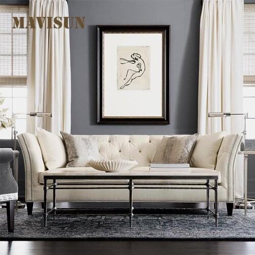 Simple Light Luxury Technology Cloth Sofa French Style Modern Couch Recliner Sectional Set For Big House Living Room Furniture