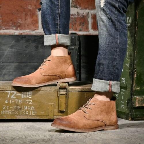 QWEDF Luxury Brand genuine leather Autumn Winter Men Chelsea Boots Handmade Vintage Dress Shoes Footwear Motorcycle Boots DP-166