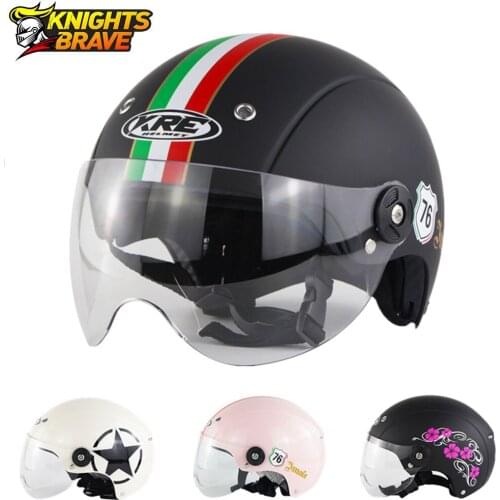 Electric Motorcycle Helmet ABS Shell Casco Moto Summer Double Lens Open Face Scooter Helmets Men Women Motorbike Racing Helmet