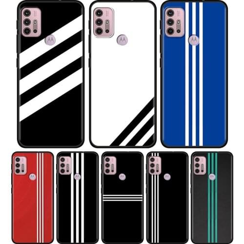 Sports Brand Stripes Phone Case for Motorola One Fusion+ G9 Play G8 Power Lite G10 G20 G30 G40 G50 G60 Edge Plus E6s Cover Coque