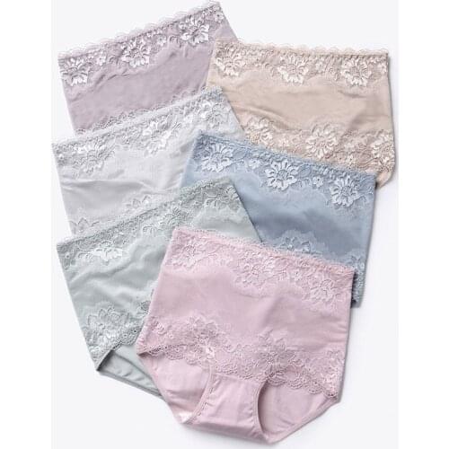 Seamless Underpants New t Womens Panties Slimming Cotton Briefs Body Shapers Underwear Lady Sexy Lace 4Pcs/lot High Wais