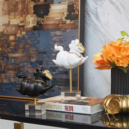 Nordicluxuryhorsestatuecrafts Ornaments Living Room TV Cabinetoffice Wine Cabinet Furnishings Modern Home Decoration Accessories