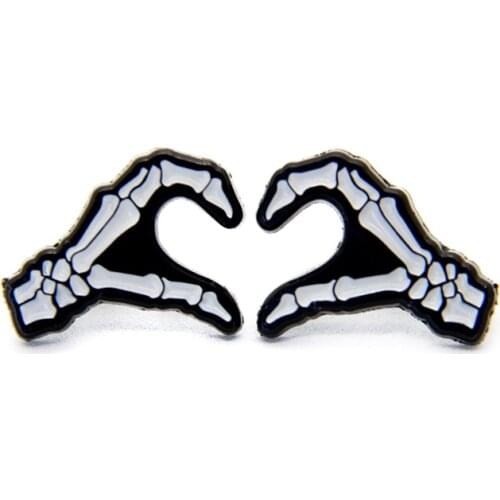 Punk Rock Horror Wedding Gift Anniversary Goth couples Love Romantic Spooky Halloween Pins Set of 2