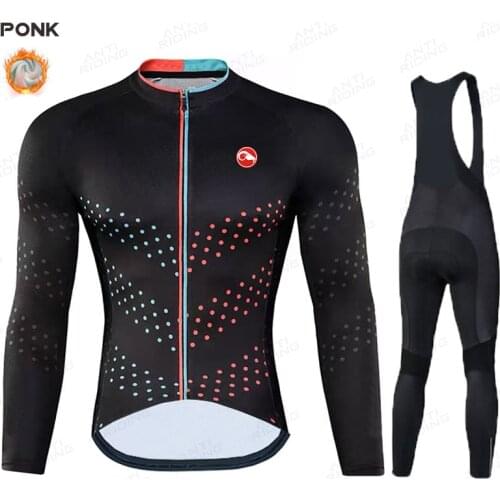 Winter Thermal Fleece Cycling Jersey Set 2020 Racing Bike Cycling Suits Mountian Bicycle Cycling Clothing Ropa Ciclismo Pro Team