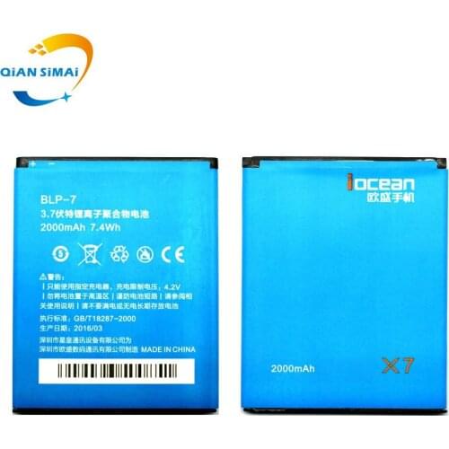 1PCS 2000mAh New 100% high quality BLP-7 Battery for Iocean X7 Phone free shipping